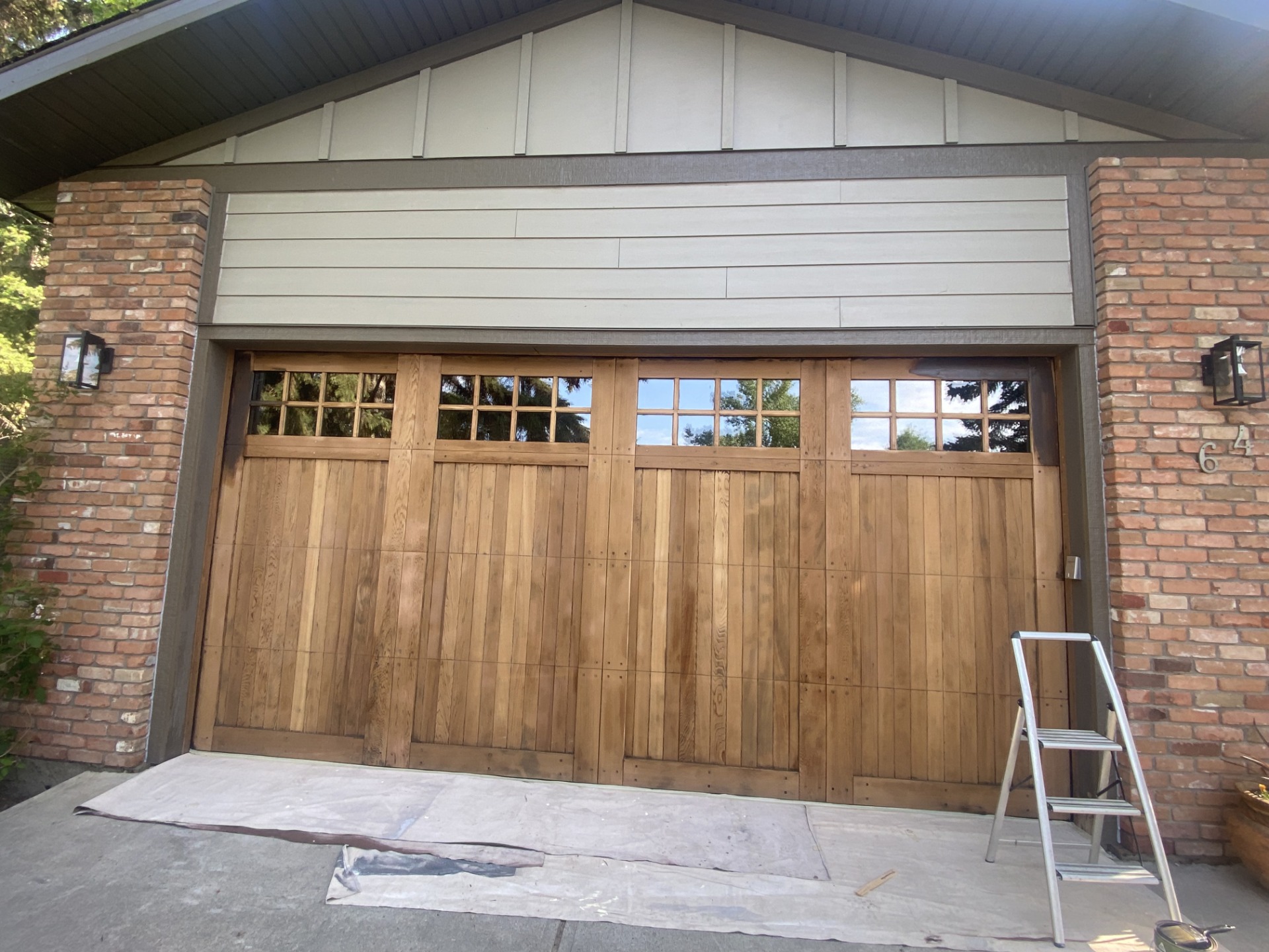 Exterior finishing detail on a Calgary garage upgrade