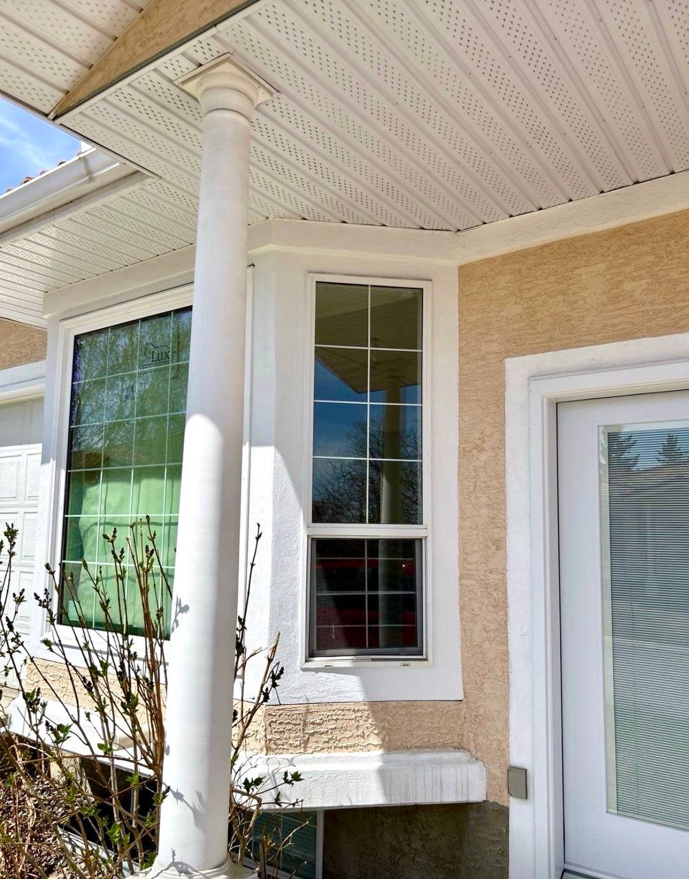 Water damage behind stucco from improper window installation Calgary