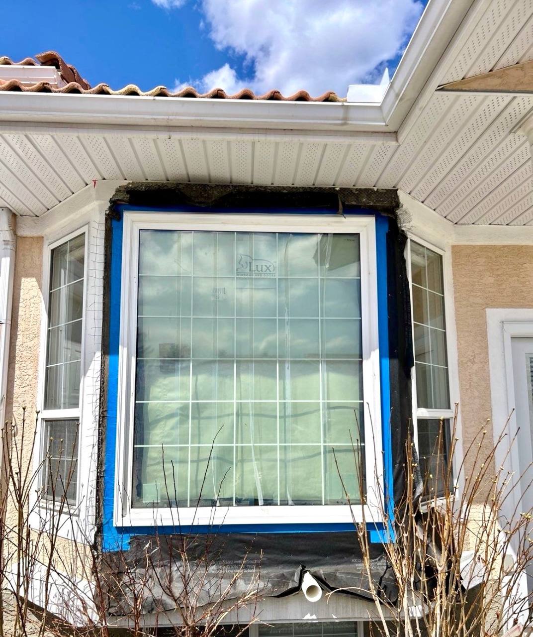Stucco texture matching window repair Calgary High End Construction